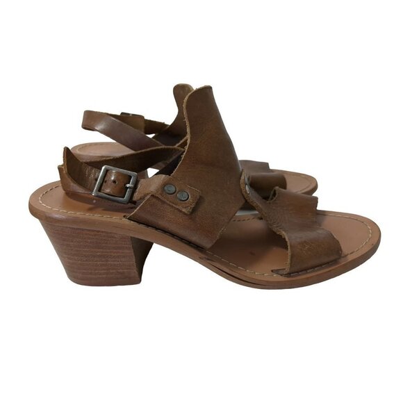 Barbara Barbieri Sandals Womens 6 Brown Leather Heel Open Toe Ankle Strap - Picture 3 of 10